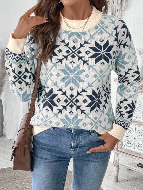Plus Size Women's Mock - Neck Sweater in Teal with a Side Slit for a Modern TwistPerfee Graphic Round Neck Long Sleeve Sweater Plus Size Women's Mock - Neck Sweater in Teal with a Side Slit for a Modern TwistPerfee Graphic Round Neck Long Sleeve Sweater