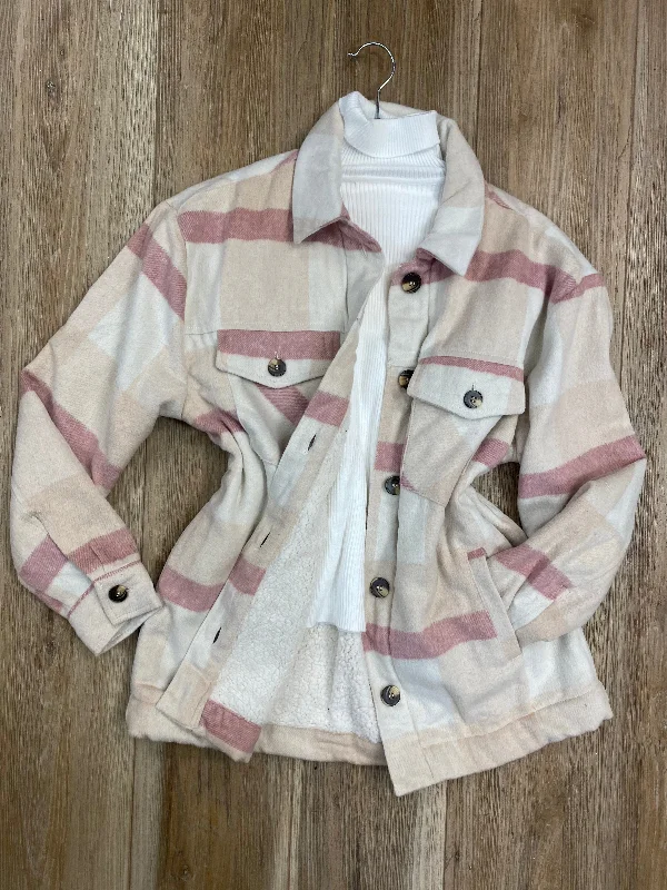 Plus Size Women's Embroidered Floral Patterned Sweater in White for a Spring - Inspired LookPink Flannel Fuzzy Jacket Plus Size Women's Embroidered Floral Patterned Sweater in White for a Spring - Inspired LookPink Flannel Fuzzy Jacket
