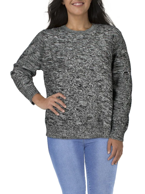 Plus Size Women's Open - Front Cardigan Sweater in Burgundy with Buttons for a Stylish LayerPlus Womens Cable Knit Crewneck Pullover Sweater Plus Size Women's Open - Front Cardigan Sweater in Burgundy with Buttons for a Stylish LayerPlus Womens Cable Knit Crewneck Pullover Sweater