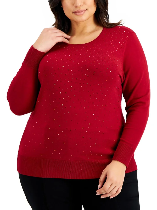 Women's Fair Isle Patterned Wool Sweater in Multicolor for a Traditional Holiday VibePlus Womens Embellished Knit Pullover Sweater Women's Fair Isle Patterned Wool Sweater in Multicolor for a Traditional Holiday VibePlus Womens Embellished Knit Pullover Sweater