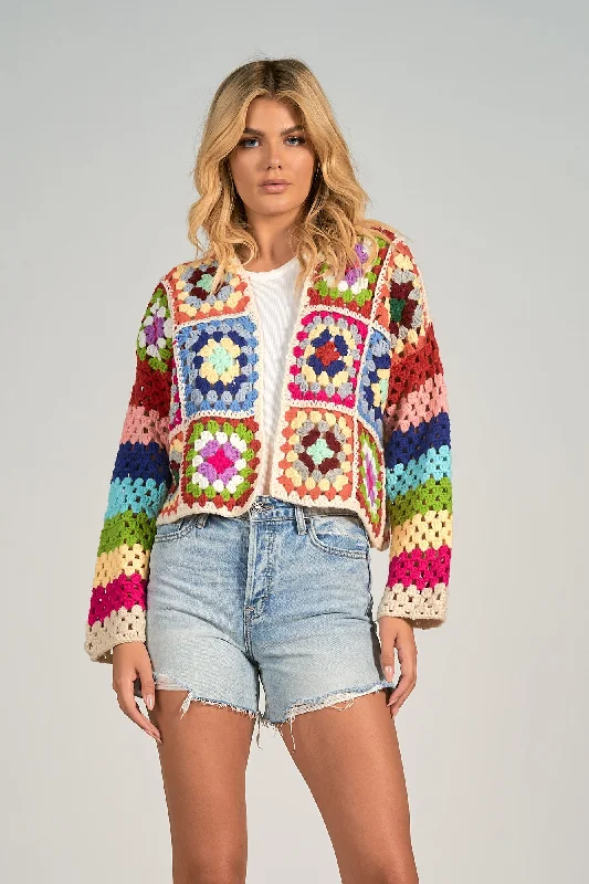 sequin embellished women cardigan for special occasionsRainbow Cardigan