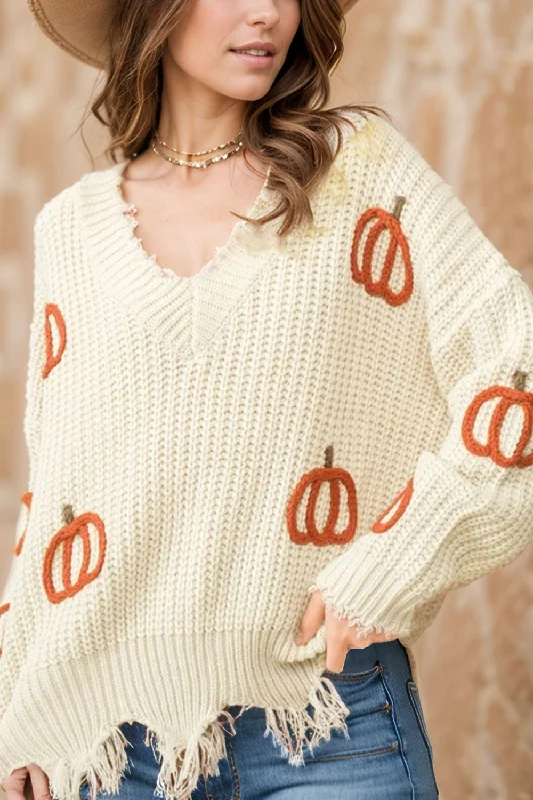 Plus Size Women's Open - Front Cardigan Sweater in Burgundy with Buttons for a Stylish LayerRaw Hem Pumpkin V-Neck Long Sleeve Sweater Plus Size Women's Open - Front Cardigan Sweater in Burgundy with Buttons for a Stylish LayerRaw Hem Pumpkin V-Neck Long Sleeve Sweater
