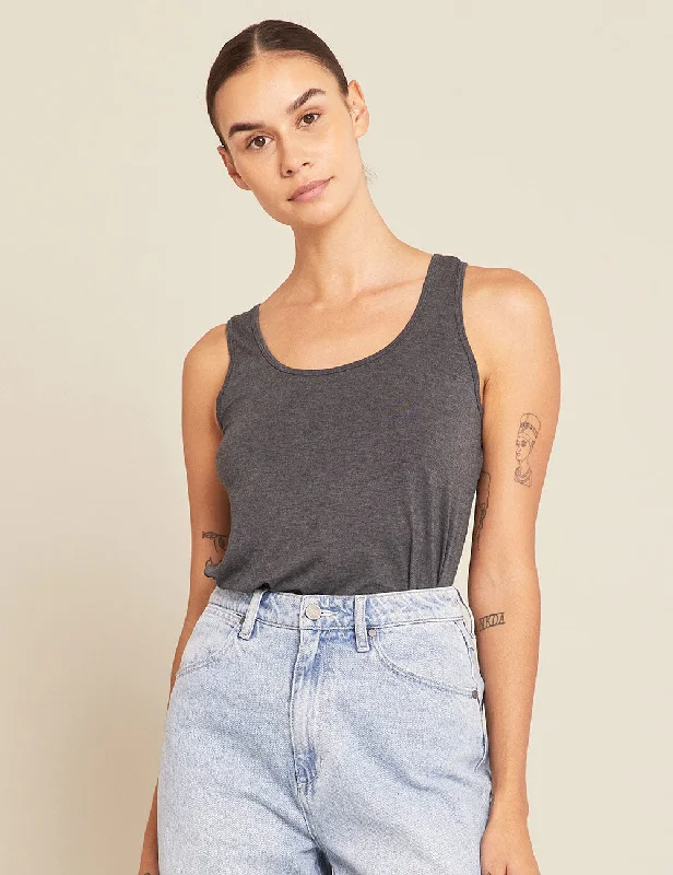 Graphic Print Women T Shirt for a Trendy StatementRelaxed Tank - Dark Marl