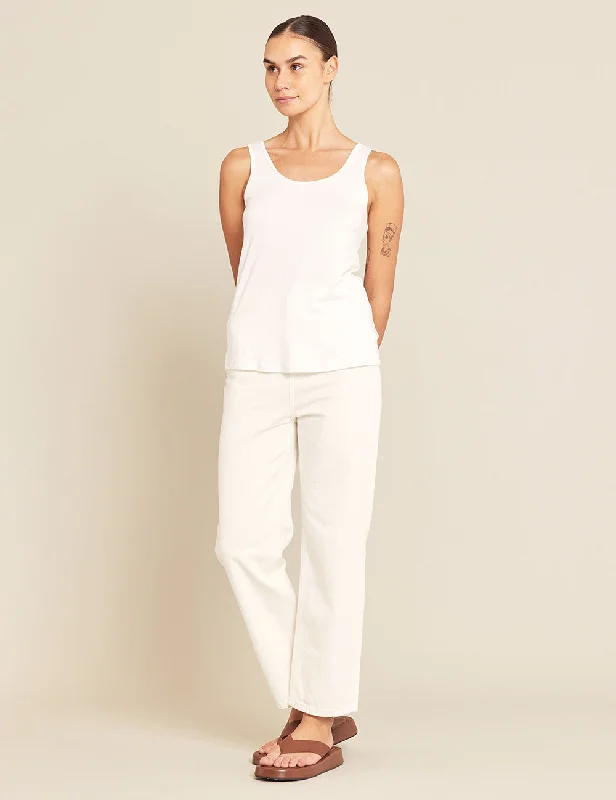 Sequined Women T Shirt for a Sparkly Night OutRelaxed Tank - White