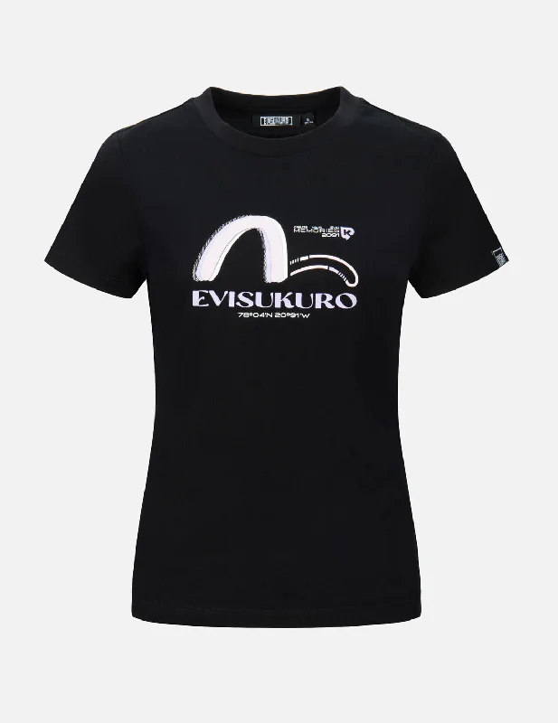 Embroidered Women T Shirt with Intricate DetailsSeagull and Logo Print Regular Fit T-Shirt Embroidered Women T Shirt with Intricate DetailsSeagull and Logo Print Regular Fit T-Shirt