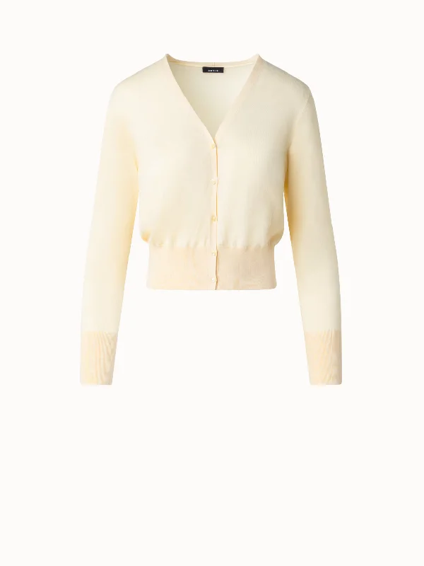 organic cotton women cardigan for an eco - friendly choiceShort Knit Cardigan in Sea Island Cotton