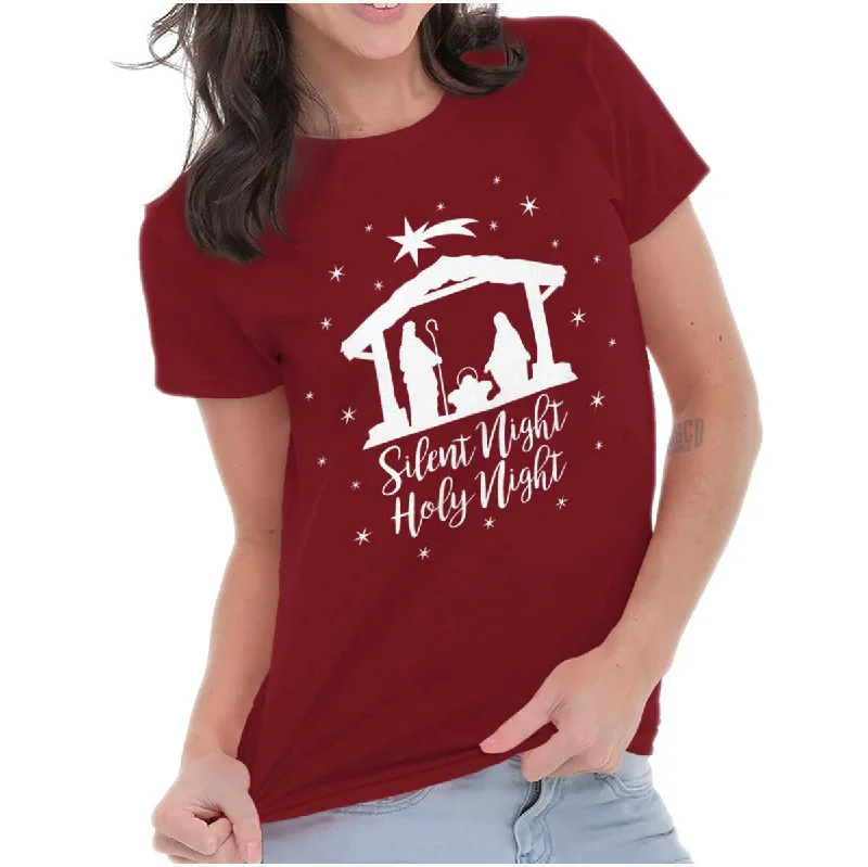 Moisture - Wicking Women T Shirt for Active LifestylesSilent Night Ladies T Shirt