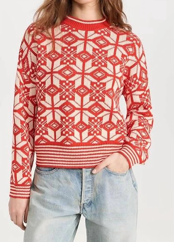 Oversized Chunky Knit Women's Cashmere Sweater in Ivory for a Cozy Winter LookSnowflake Pullover Sweater In Alpine Spice Oversized Chunky Knit Women's Cashmere Sweater in Ivory for a Cozy Winter LookSnowflake Pullover Sweater In Alpine Spice