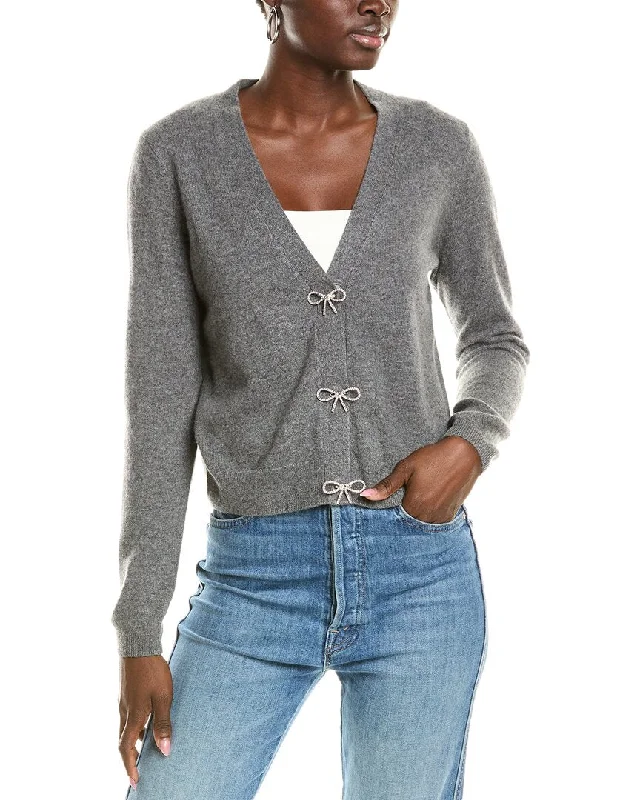 cashmere blend women cardigan for a luxurious feelsofiacashmere Crystal Bow Cashmere Cardigan