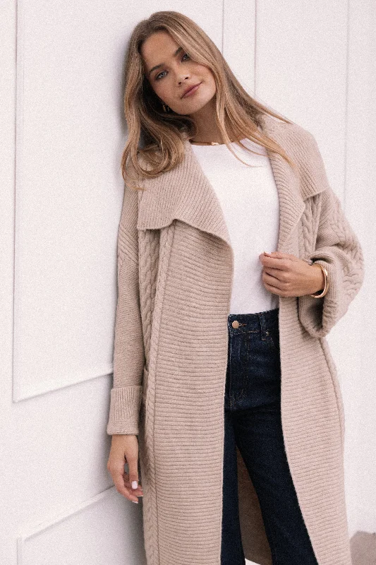 hooded women cardigan for added warmth and styleSoma Oversized Open Front Cardigan - Beige hooded women cardigan for added warmth and styleSoma Oversized Open Front Cardigan - Beige
