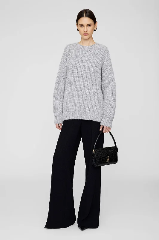 Women's Sequined Trimmed Sweater in Gold for a Glamorous Party LookSydney Crew Sweater - Light Heather Grey Women's Sequined Trimmed Sweater in Gold for a Glamorous Party LookSydney Crew Sweater - Light Heather Grey