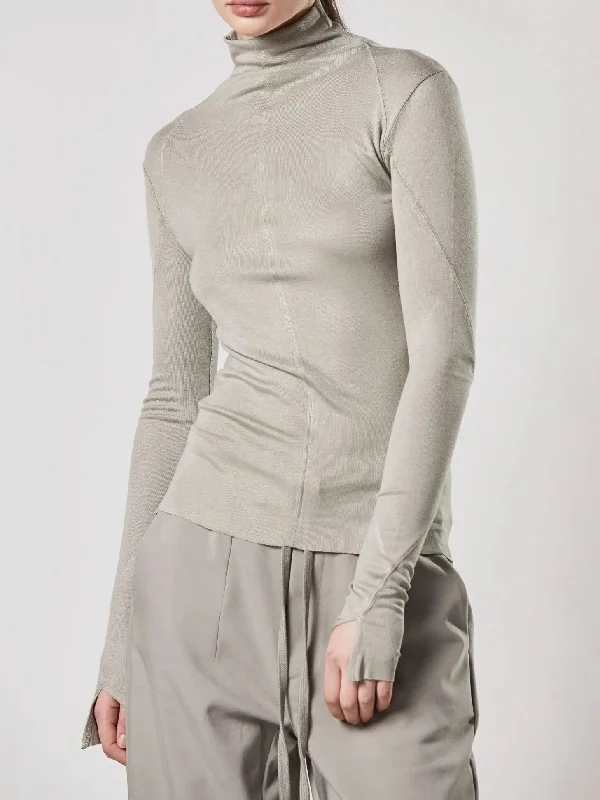 Sheer Women T Shirt for a Stylish and Alluring LookRoll neck T shirt