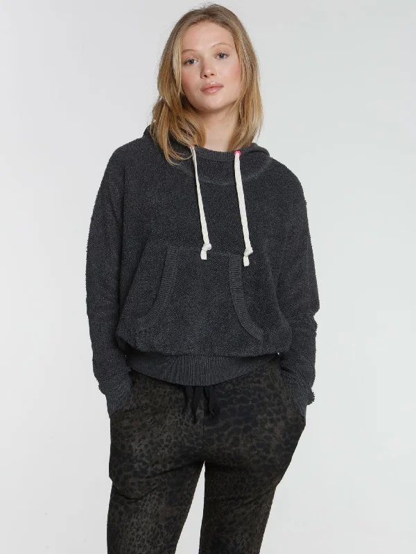 Women's Fuzzy Mohair - Blend Sweater in Light Pink for a Soft and Cozy FeelTerry Hoodie - Charcoal