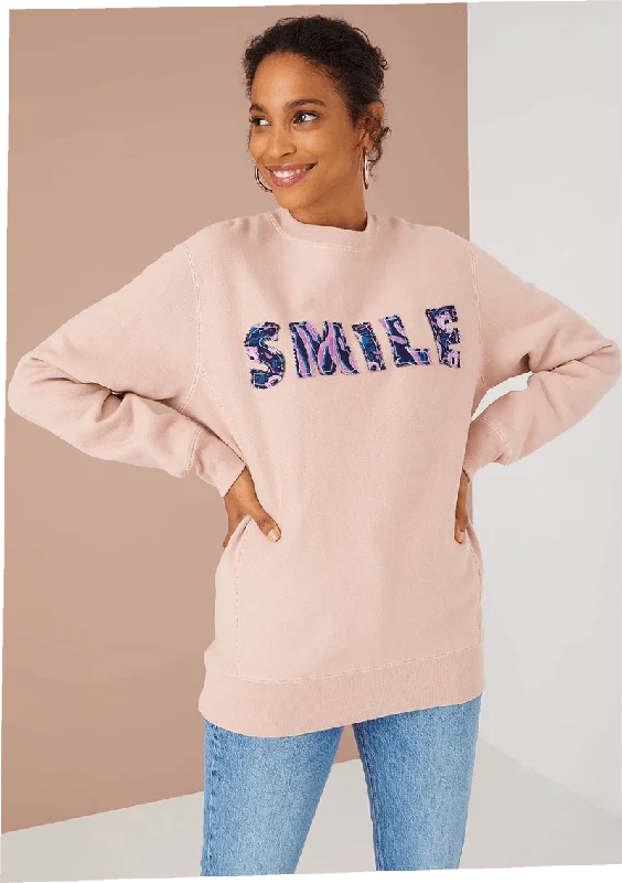 Women's Cable - Knit Sweater Dress in Brown for a Stylish and Comfortable One - Piece OptionThe Anna Smile Sweatshirt Women's Cable - Knit Sweater Dress in Brown for a Stylish and Comfortable One - Piece OptionThe Anna Smile Sweatshirt