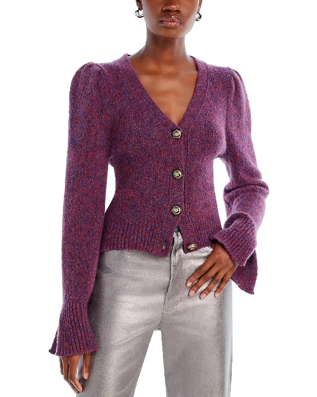 ribbed women cardigan with a classic textureUbah Cardigan In Red Multi