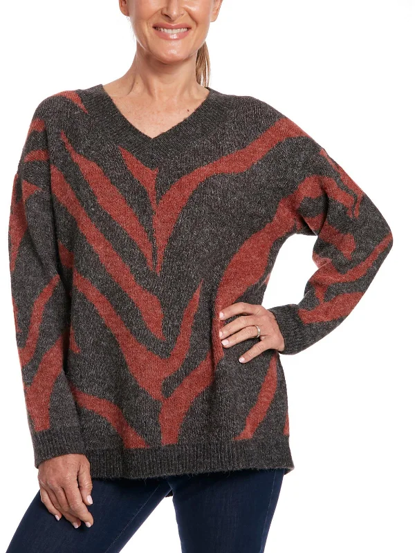 Women's Turtleneck Cashmere - Blend Sweater in Charcoal for a Sophisticated Winter EnsembleWomens Animal Print Long Sleeve Pullover Sweater Women's Turtleneck Cashmere - Blend Sweater in Charcoal for a Sophisticated Winter EnsembleWomens Animal Print Long Sleeve Pullover Sweater