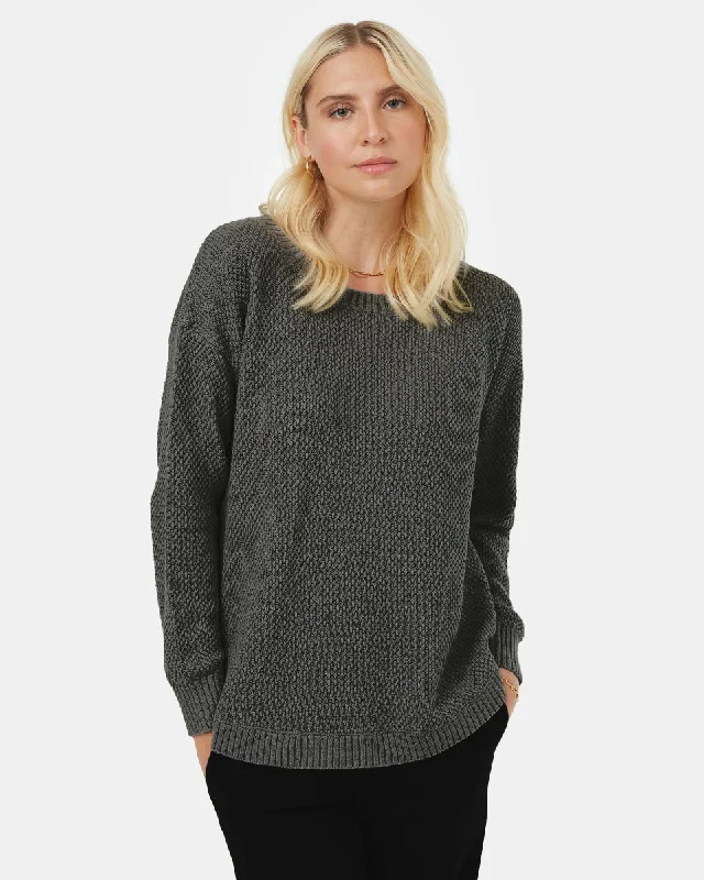 Plus Size Women's Mock - Neck Sweater in Teal with a Side Slit for a Modern TwistHighline Drop Shoulder Sweater Plus Size Women's Mock - Neck Sweater in Teal with a Side Slit for a Modern TwistHighline Drop Shoulder Sweater