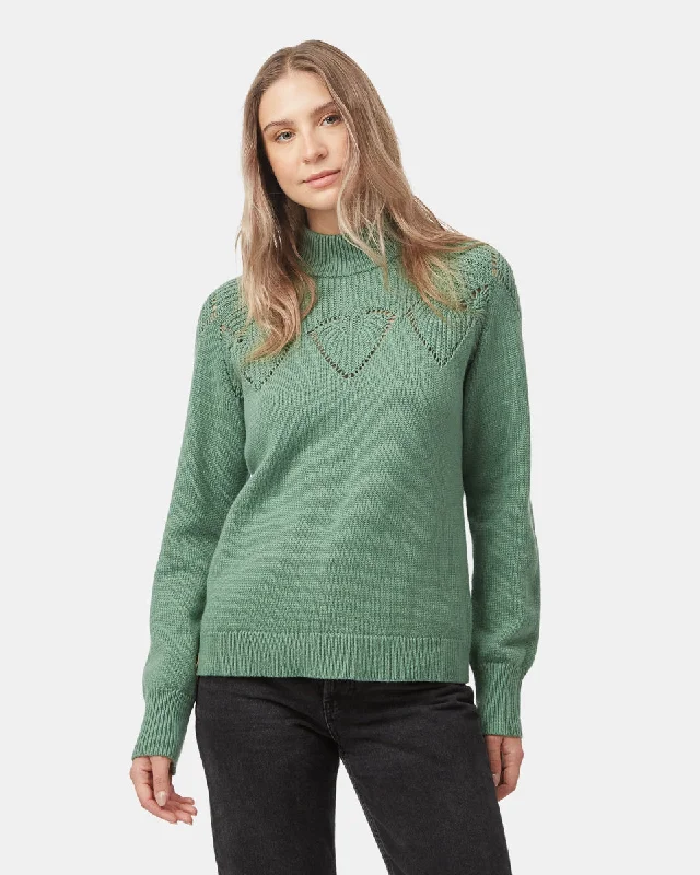 Women's Sequined Trimmed Sweater in Gold for a Glamorous Party LookHighline Pointelle Turtleneck Sweater Women's Sequined Trimmed Sweater in Gold for a Glamorous Party LookHighline Pointelle Turtleneck Sweater
