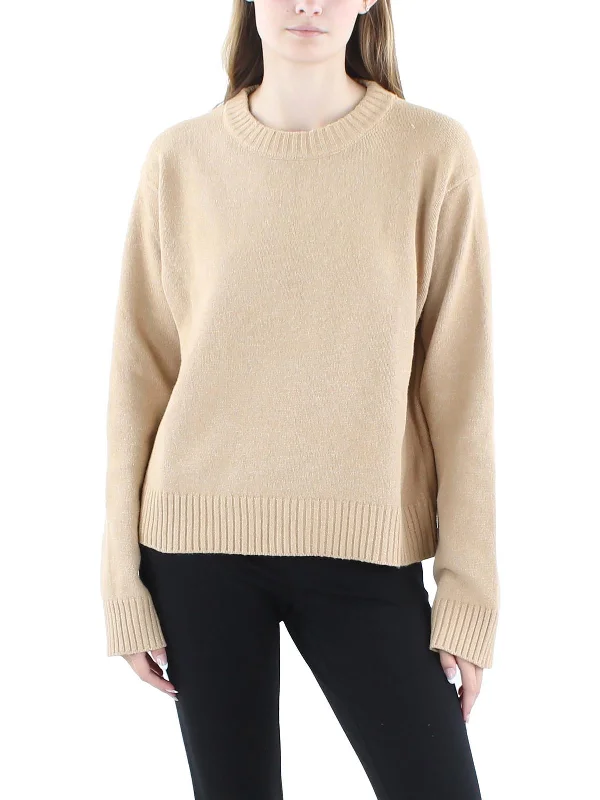 Women's Fuzzy Mohair - Blend Sweater in Light Pink for a Soft and Cozy FeelWomens Knit Ribbed Trim Crewneck Sweater Women's Fuzzy Mohair - Blend Sweater in Light Pink for a Soft and Cozy FeelWomens Knit Ribbed Trim Crewneck Sweater