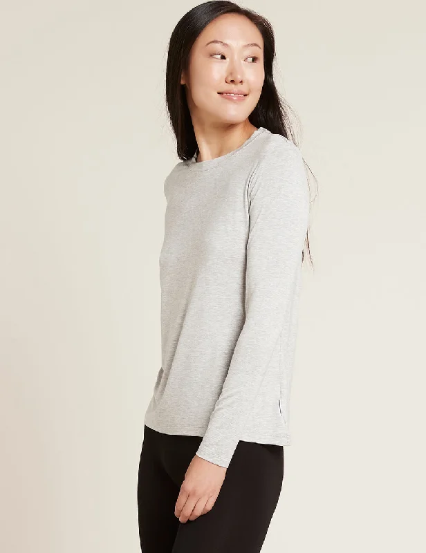 Moisture - Wicking Women T Shirt for Active LifestylesWomen's Long Sleeve Round Neck T-Shirt - Light Grey Marl Moisture - Wicking Women T Shirt for Active LifestylesWomen's Long Sleeve Round Neck T-Shirt - Light Grey Marl