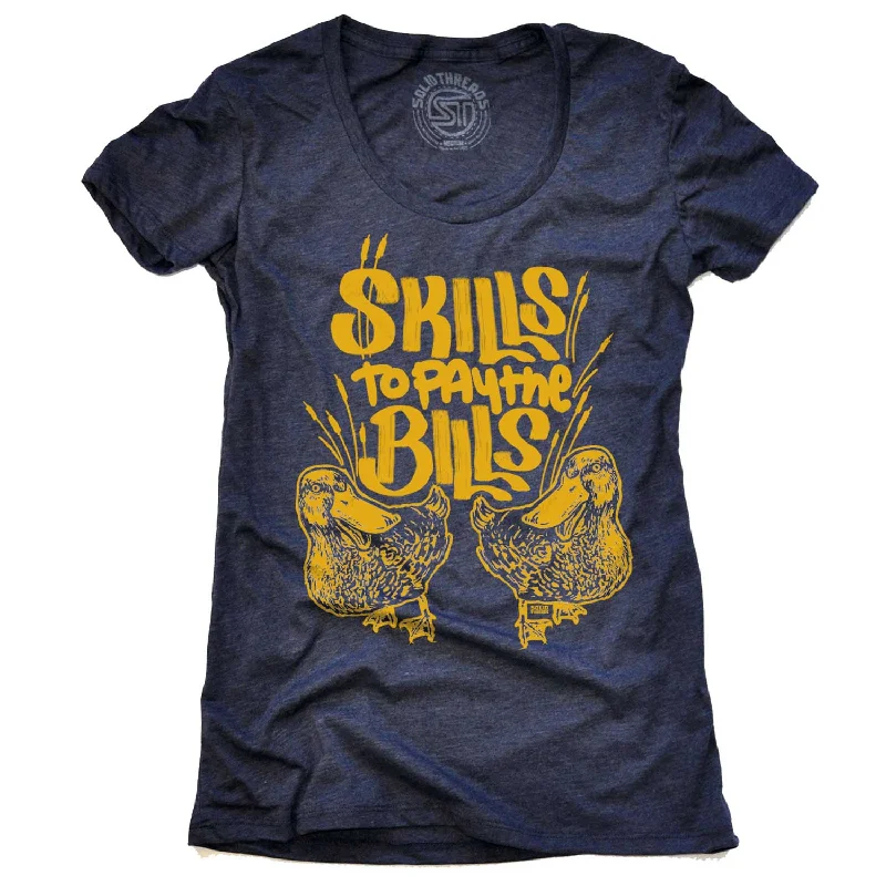 Striped Women T Shirt in a Classic PatternWomen's Skills to Pay the Bills T-shirt