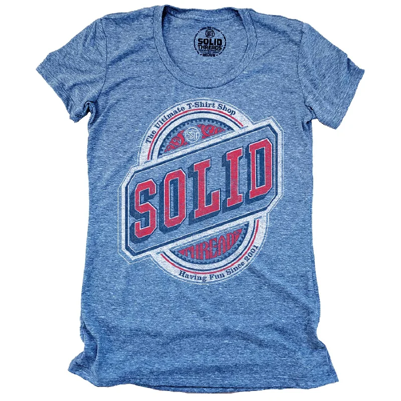 Tie - Dye Women T Shirt with a Bohemian VibeWomen's Solid Threads Beer Label Logo T-shirt