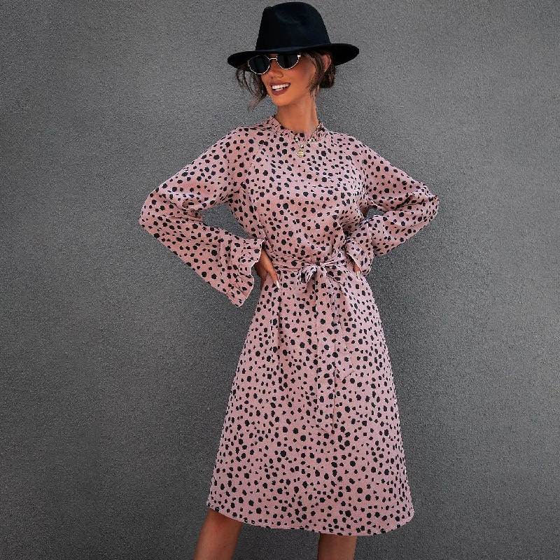 Plus Size Women Dress with a Flattering A - Line Cut for Comfort and StyleKittenAlarm - All Over Leopard Print Flounce Sleeve Belted Dress Plus Size Women Dress with a Flattering A - Line Cut for Comfort and StyleKittenAlarm - All Over Leopard Print Flounce Sleeve Belted Dress