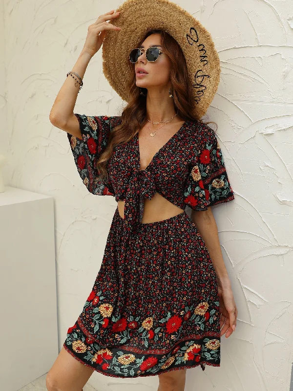 Ruffled Women Dress with Multiple Layers for a Playful and Girly StyleKittenAlarm - Floral cut out dress Ruffled Women Dress with Multiple Layers for a Playful and Girly StyleKittenAlarm - Floral cut out dress