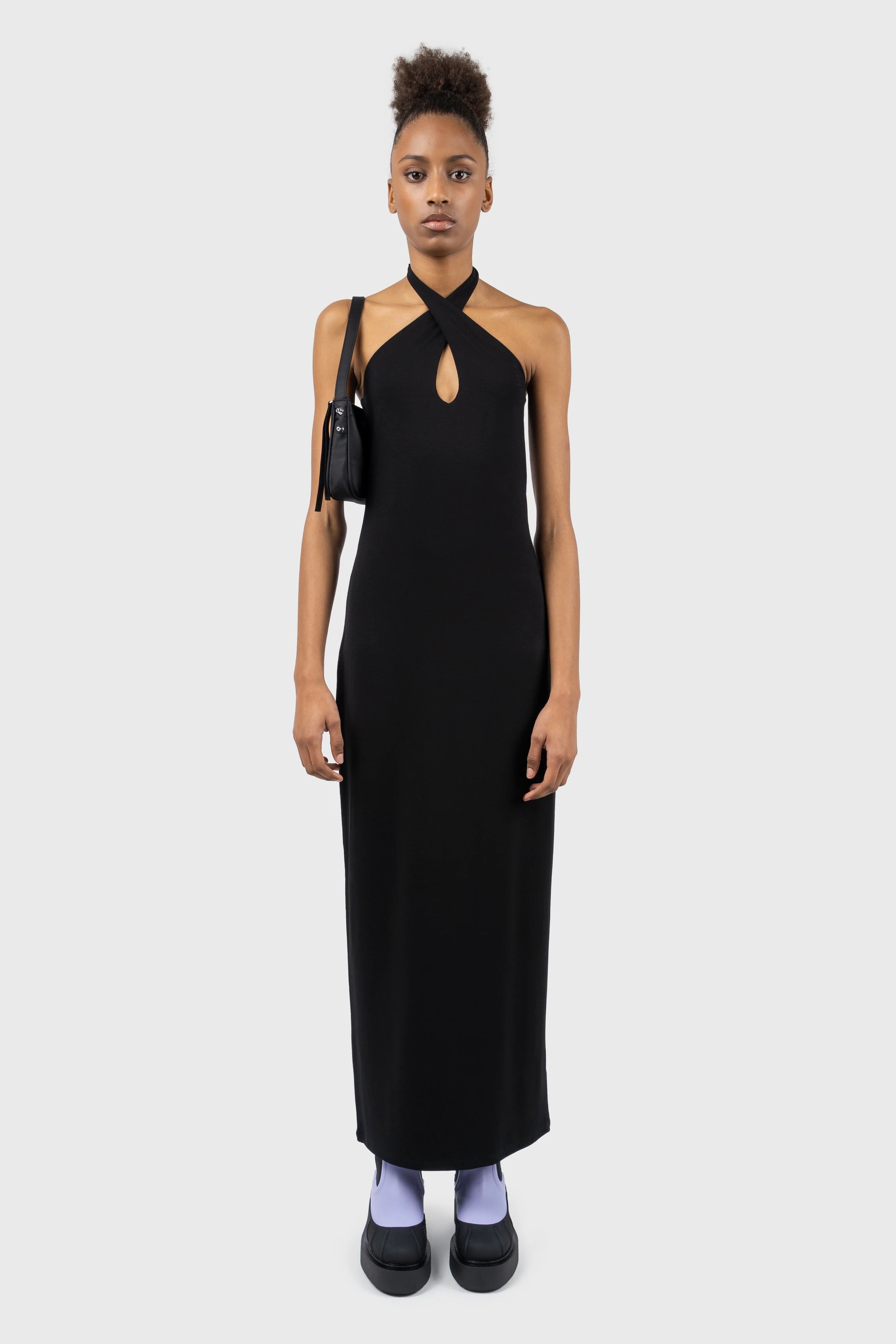 Off - the - Shoulder Women Dress for a Romantic and Feminine LookCross Halterneck Jersey Column Maxi Dress Off - the - Shoulder Women Dress for a Romantic and Feminine LookCross Halterneck Jersey Column Maxi Dress