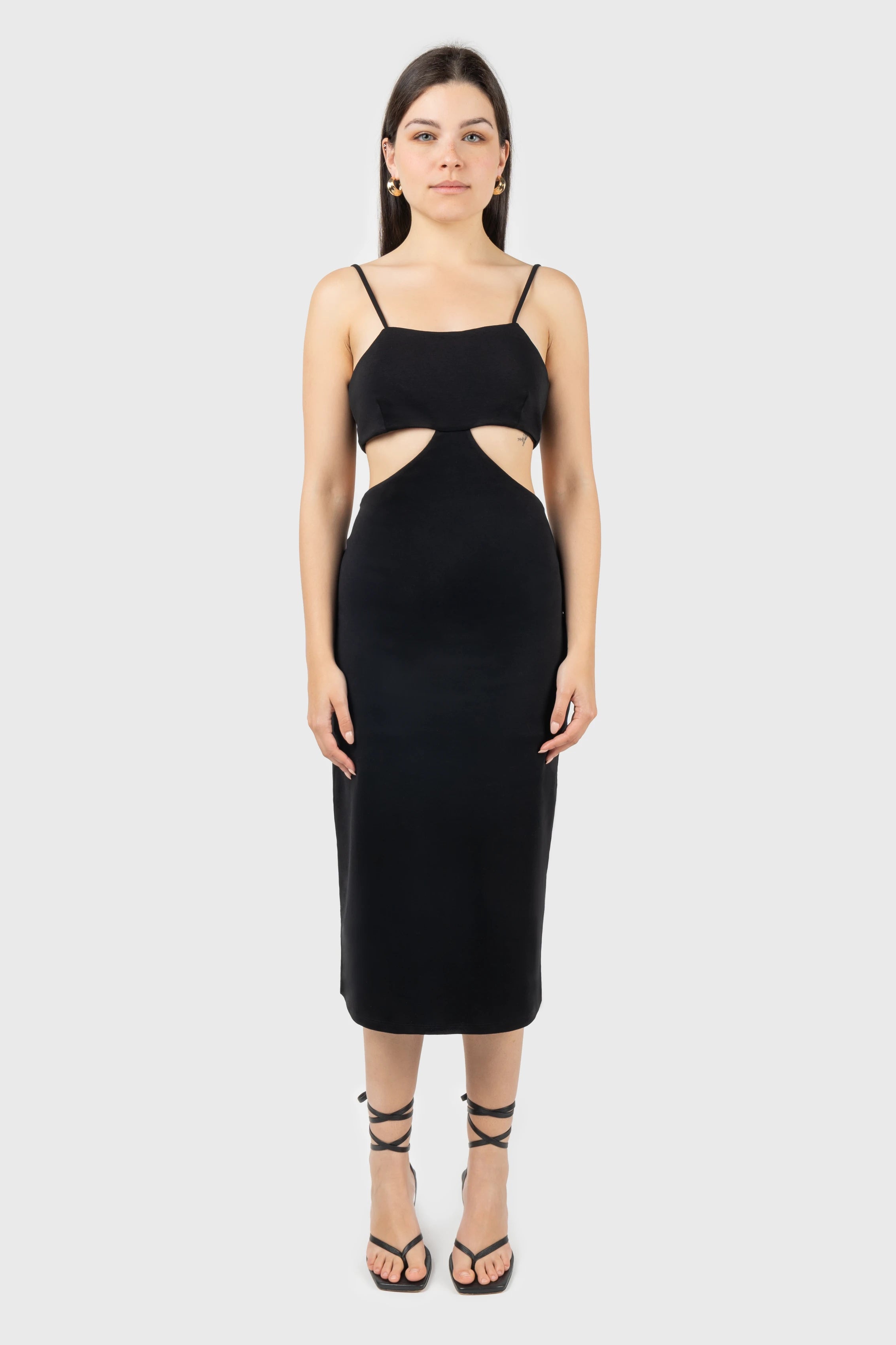 Plus Size Women Dress with a Flattering A - Line Cut for Comfort and StyleCut Out Midi Dress Plus Size Women Dress with a Flattering A - Line Cut for Comfort and StyleCut Out Midi Dress