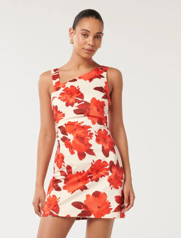 Maxi Women Dress with Floral Print for a Bohemian VibeElsie Asymmetric Mini Dress