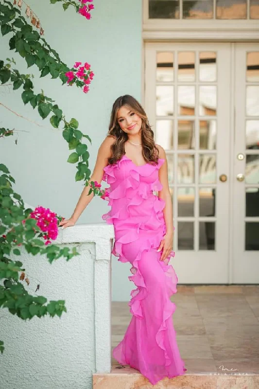 Ball Gown Women Dress with a Full Skirt for a Princess - like LookFlamenco Ruffle Layer Maxi Dress