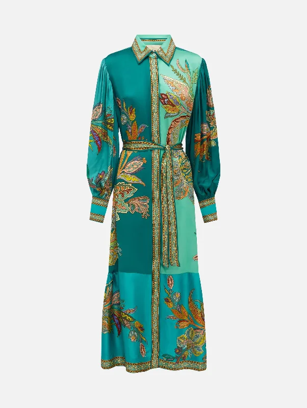 Pleated Women Dress with a Timeless and Elegant TextureFranca Shirtdress in Blue