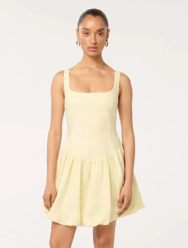 Plus Size Women Dress with a Flattering A - Line Cut for Comfort and StyleHeidi Petite Bubble Hem Mini Dress Plus Size Women Dress with a Flattering A - Line Cut for Comfort and StyleHeidi Petite Bubble Hem Mini Dress