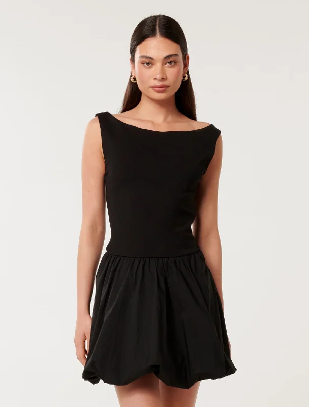 Empire Waist Women Dress to Accentuate the Bust and Conceal the WaistJayla 2 In 1 Bubble Hem Mini Dress Empire Waist Women Dress to Accentuate the Bust and Conceal the WaistJayla 2 In 1 Bubble Hem Mini Dress