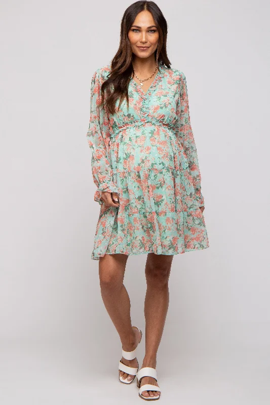 Ruffled Women Dress with Multiple Layers for a Playful and Girly Style Ruffled Women Dress with Multiple Layers for a Playful and Girly Style Aqua Floral Ruffle Accent Maternity Dress Ruffled Women Dress with Multiple Layers for a Playful and Girly Style Ruffled Women Dress with Multiple Layers for a Playful and Girly Style Aqua Floral Ruffle Accent Maternity Dress