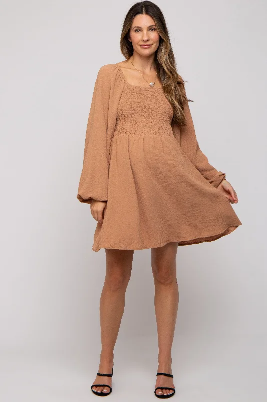 Empire Waist Women Dress to Accentuate the Bust and Conceal the Waist Empire Waist Women Dress to Accentuate the Bust and Conceal the Waist Camel Tie Back Smocked Long Sleeve Maternity Dress Empire Waist Women Dress to Accentuate the Bust and Conceal the Waist Empire Waist Women Dress to Accentuate the Bust and Conceal the Waist Camel Tie Back Smocked Long Sleeve Maternity Dress