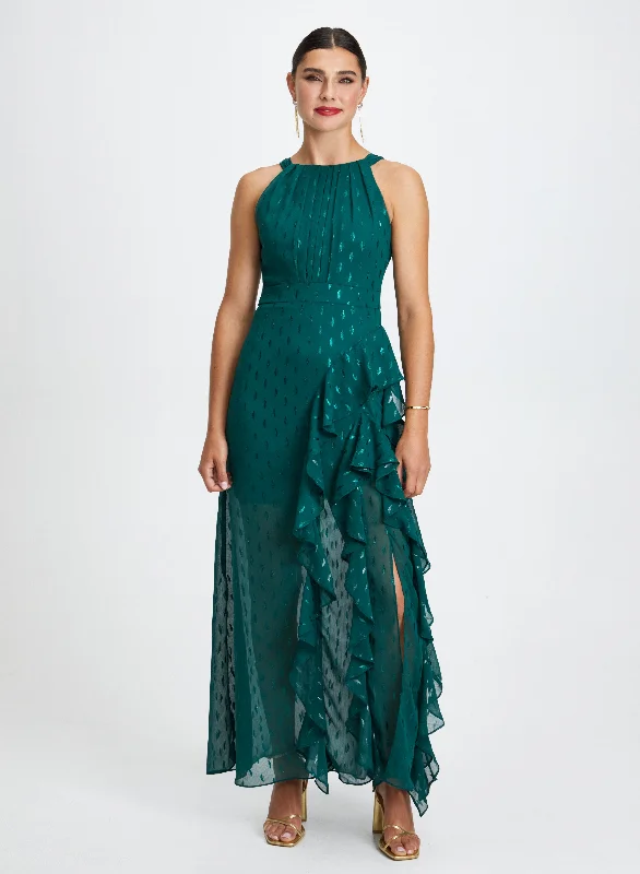 Midi dresses with off - the - shoulder necklines for a flirty lookFoil Print Halter Neck Dress Midi dresses with off - the - shoulder necklines for a flirty lookFoil Print Halter Neck Dress