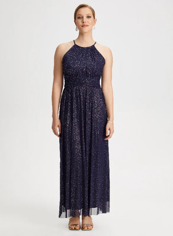 Midi dresses with empire waists for a flattering maternity optionGold Foil Dot Print Dress Midi dresses with empire waists for a flattering maternity optionGold Foil Dot Print Dress