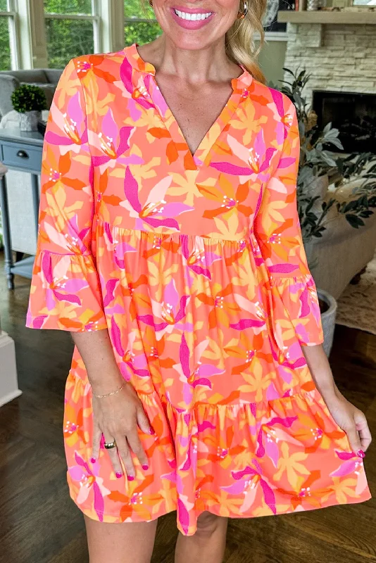 Midi dresses with gathered skirts for a full and flowing silhouetteAbstract Ruffle Sleeve V-Neck Dress Midi dresses with gathered skirts for a full and flowing silhouetteAbstract Ruffle Sleeve V-Neck Dress