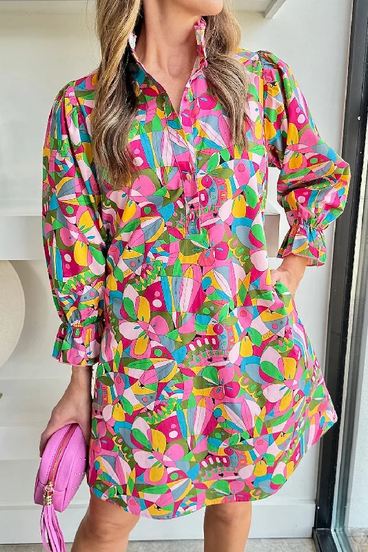 Midi dresses with ruched sleeves for a more fitted and stylish arm lookAbstract Lantern Sleeve Mini Dress Midi dresses with ruched sleeves for a more fitted and stylish arm lookAbstract Lantern Sleeve Mini Dress