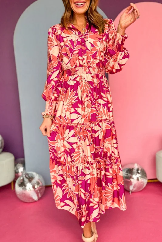 Midi dresses with ruched bodices for a feminine and fitted feelFloral Buttoned Smocked Maxi Dress Midi dresses with ruched bodices for a feminine and fitted feelFloral Buttoned Smocked Maxi Dress