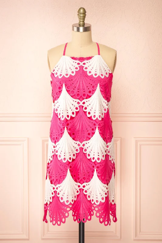 Midi dresses with satin - finish fabrics for a luxurious feelRuthshelle | Short Fuchsia Patterned Dress Midi dresses with satin - finish fabrics for a luxurious feelRuthshelle | Short Fuchsia Patterned Dress