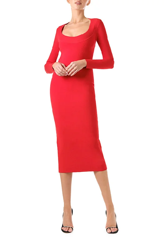 Midi dresses with animal prints for a bold and confident appearanceLong Sleeve Knit Midi Dress Midi dresses with animal prints for a bold and confident appearanceLong Sleeve Knit Midi Dress
