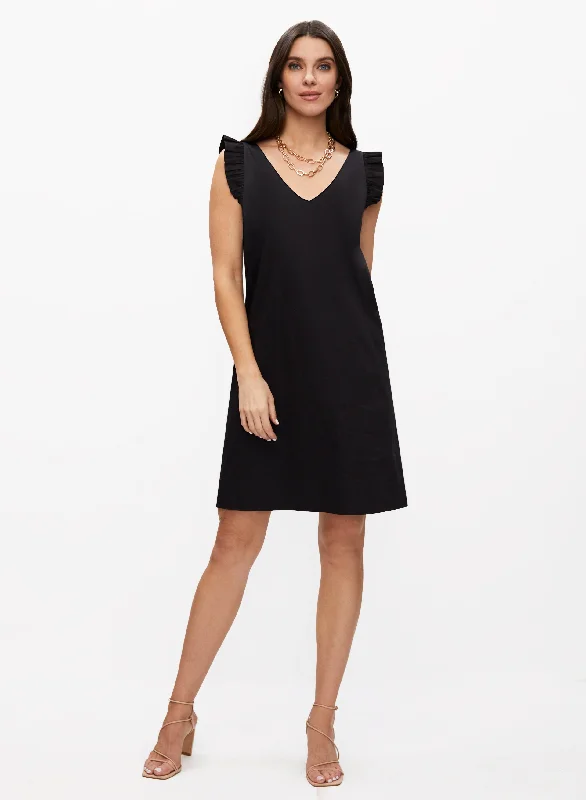 Midi dresses with wrap - around skirts for a customizable fitV-Neck Ruffle Sleeve Dress Midi dresses with wrap - around skirts for a customizable fitV-Neck Ruffle Sleeve Dress