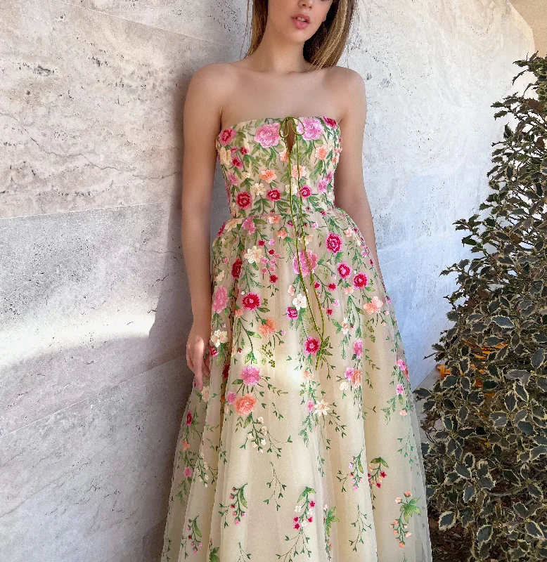 Midi dresses with patchwork patterns for a one - of - a - kind styleWildflower Cascade Dress Midi dresses with patchwork patterns for a one - of - a - kind styleWildflower Cascade Dress