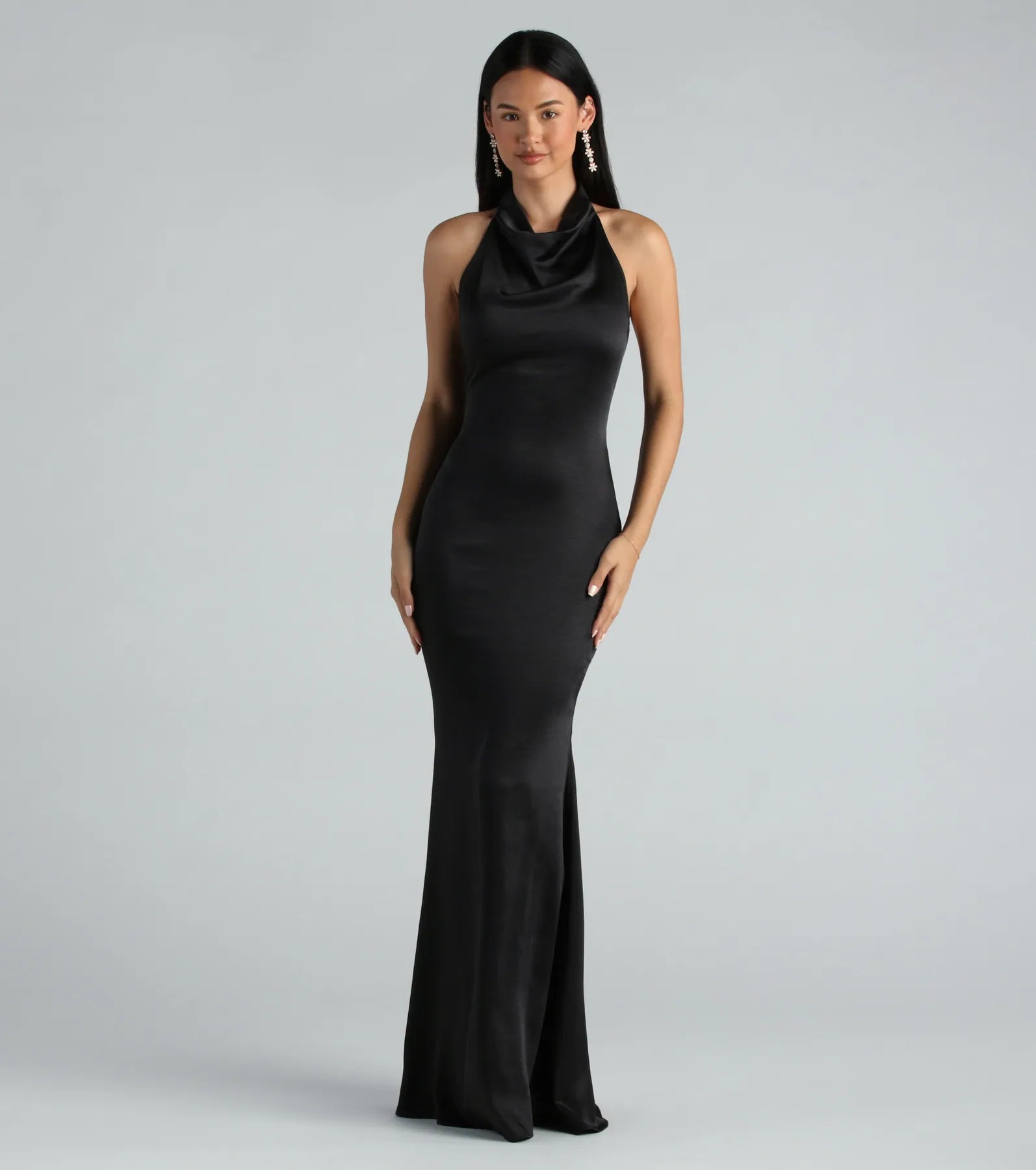 Ruffled maxi dresses with a tiered skirt for added volumeAmber Formal Satin Halter Open Back Long Dress Ruffled maxi dresses with a tiered skirt for added volumeAmber Formal Satin Halter Open Back Long Dress