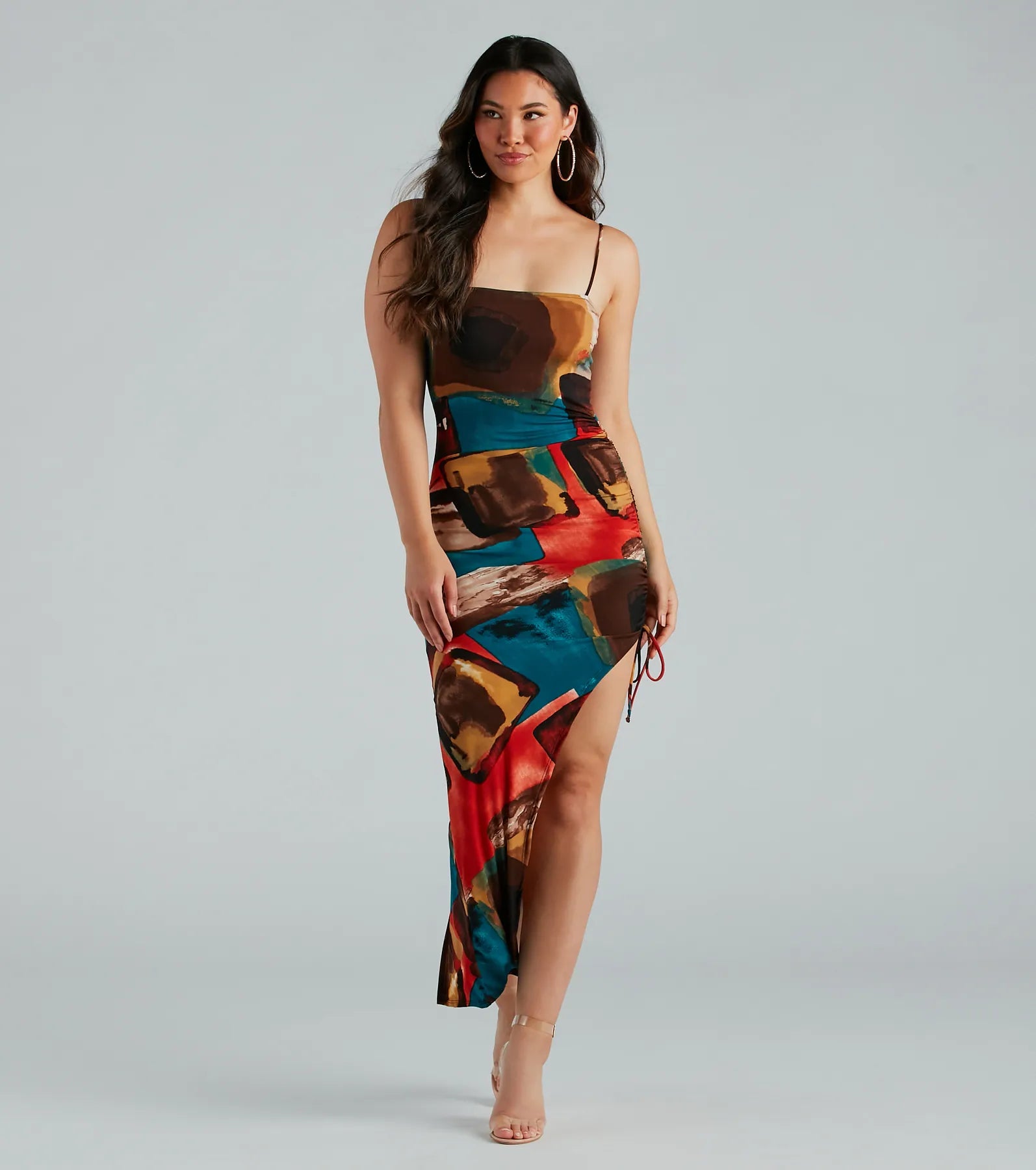 Printed maxi dresses with abstract patterns for an artistic lookColorful Sensation Abstract Print Maxi Dress