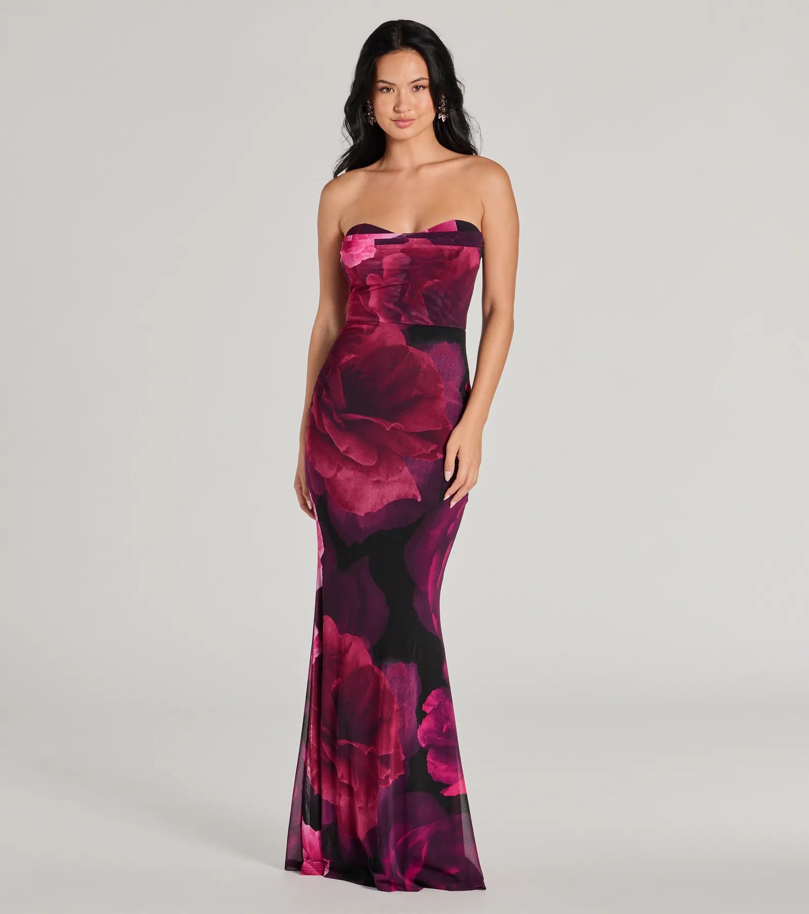 Printed maxi dresses with abstract patterns for an artistic lookJulianna Floral Mesh Strapless Mermaid Dress Printed maxi dresses with abstract patterns for an artistic lookJulianna Floral Mesh Strapless Mermaid Dress
