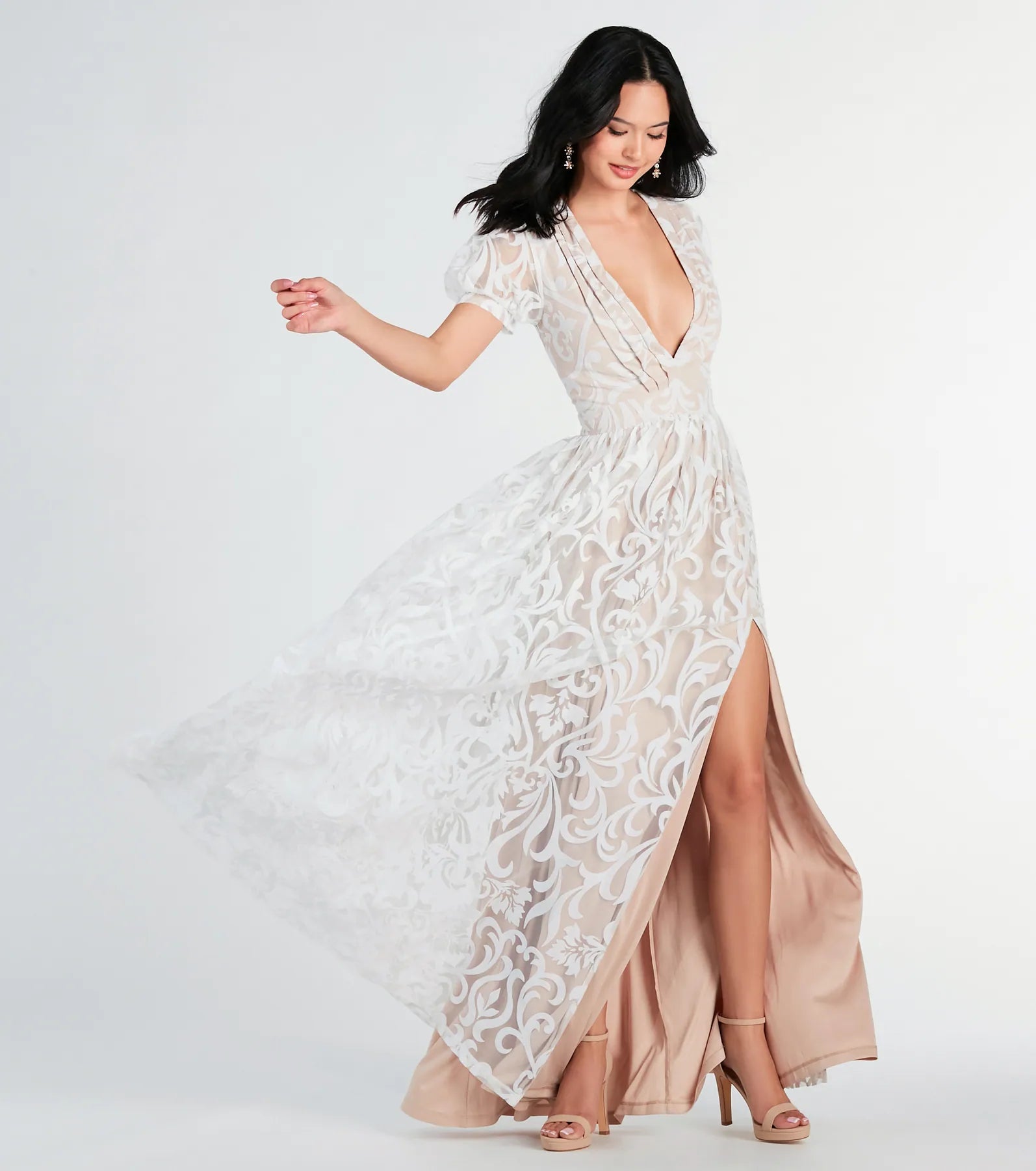 Denim maxi dresses with frayed hems for a casual lookKassidy Formal Flocked Velvet Dress Denim maxi dresses with frayed hems for a casual lookKassidy Formal Flocked Velvet Dress